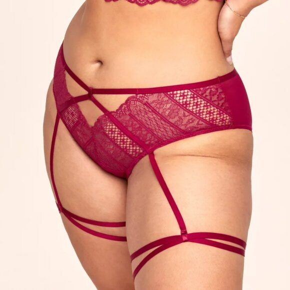 Adore me Odette unlined red lace panties with leg straps Plus Sz 3x Romantic NWT - Picture 13 of 15